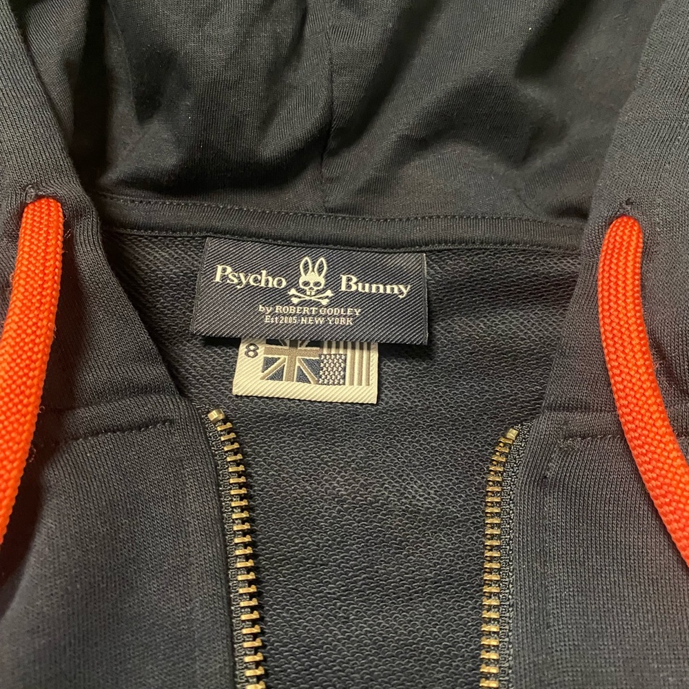 Beautiful NWT Psycho Bunny Navy Blue Mens Hoodie XXL 100%cotton - Picture 2 of 3